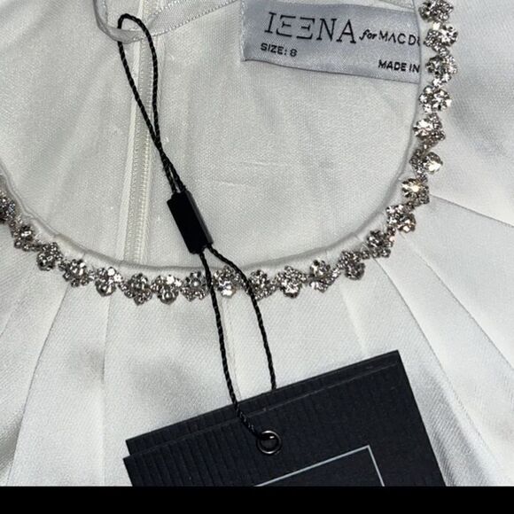 NWT leena for Mac Duggal Pleated Midi Dress $398 - Picture 7 of 11